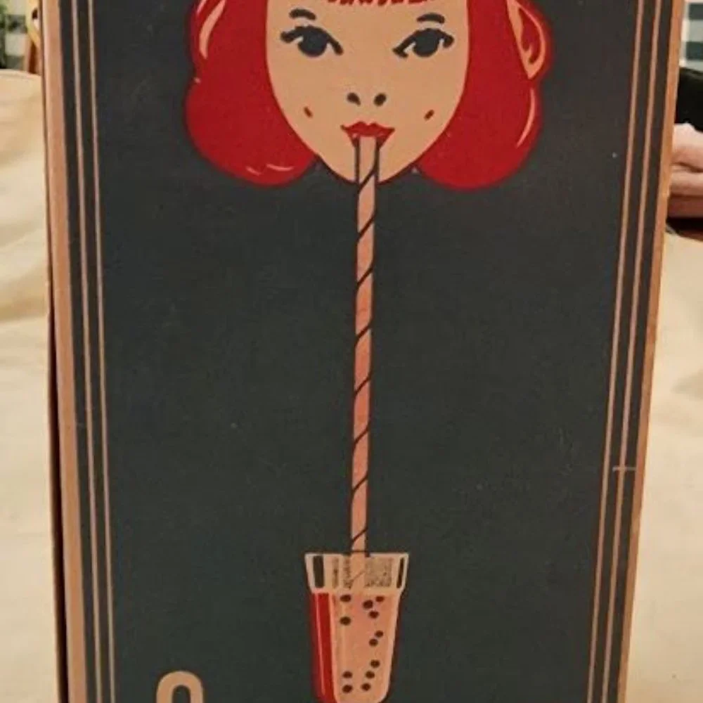 Vintage SUNSHINE STRAWS Paper Straws SODA FOUNTAIN Ad Retro MCM 1947